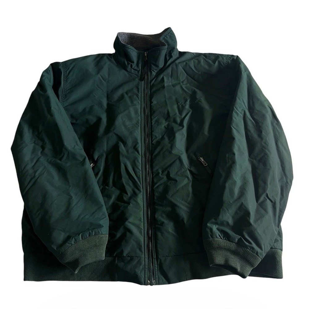 LL Bean Men's Thinsulate Insulation Warm-Up Jacket Fleece Lined OUF43 Green XL